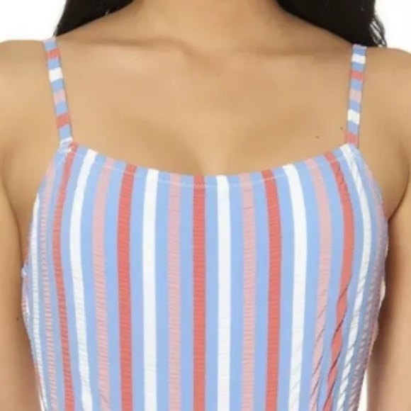 JESSICA Simpson Miami Stripe Tie Waist Swimsuit - Picture 4 of 9